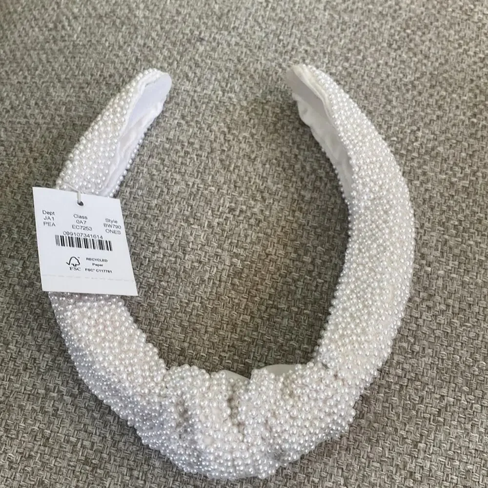 J. Crew Pearl Beaded knot headband